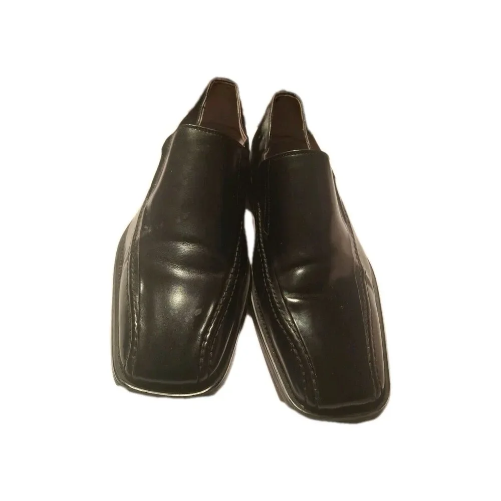 Stacy Adams Leather Loafers Black Dress Work Shoes Square Toes Size 9 W